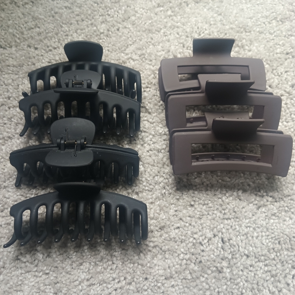 Hair Claw Clips Set 3-Brown and 4-Black